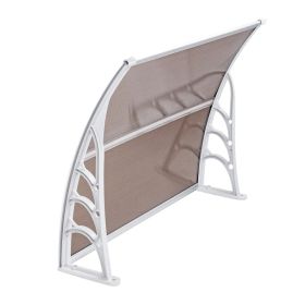HT-100 X 80 Household Application Door & Window Rain Cover Eaves Brown Board & White Holder