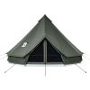 Canvas Bell Tent, 4 Seasons 16.4 ft Yurt Tent for Camping with Stove Jack, Canvas Breathable Holds up to 7 People with Zipped Detachable Floor