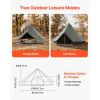 Canvas Bell Tent, 4 Seasons 16.4 ft Yurt Tent for Camping with Stove Jack, Canvas Breathable Holds up to 7 People with Zipped Detachable Floor