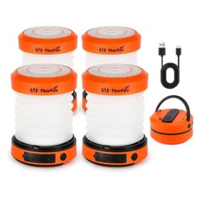 2PCS 4PCS THORFIRE Collapsible LED Camping Lamp Rechargeable Portable Handheld Torch Flashlight With 4 Light Modes Power Outage,Hiking,Emergency,Fishi (Option: 4)